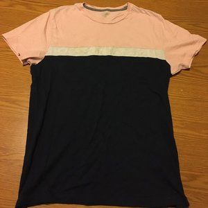 Old Navy Color Block Soft Wash Tee Shirt Navy Pink